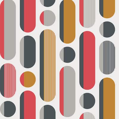 Envy Morse Red and Grey Removable Wallpaper