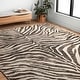 preview thumbnail 1 of 8, Alexander Home Zawadi Moroccan Zebra Wool Area Rug 2' 3" x 3' 9" - Java / Ivory - Rectangle