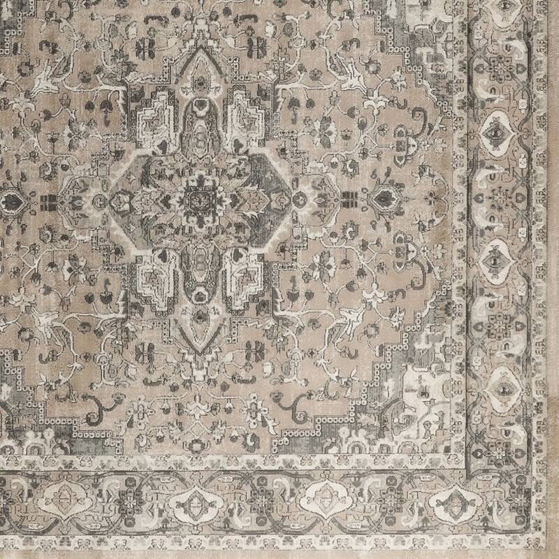 Makos Power Loomed Distressed Geometric Traditional Durable Area Rug By HomeRoots - 94' X '94' X '0.32