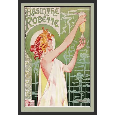Absinthe Robette Vintage Art Nouveau Framed Poster - 24 x 36 Inch