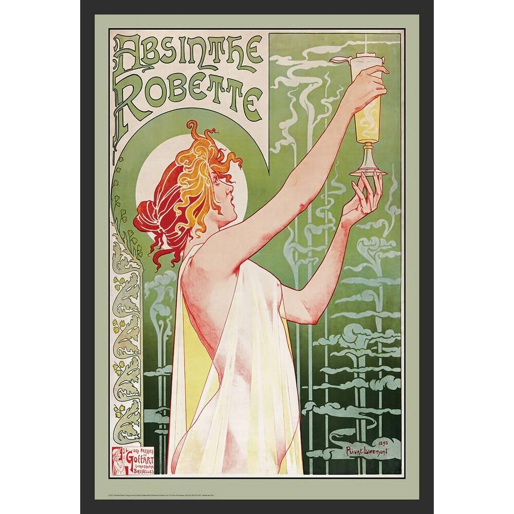 Absinthe Robette Vintage Art Nouveau Framed Poster - 24 x 36 Inch