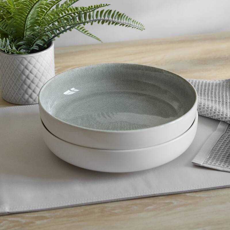 Sango Resona Blue/Black 10" Large Ceramic Serving Bowl (Set of 2), 64.25 oz