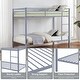 preview thumbnail 3 of 31, Twin Over Twin Metal Bunk Bed, Low Profile, Ladder, High Guardrail
