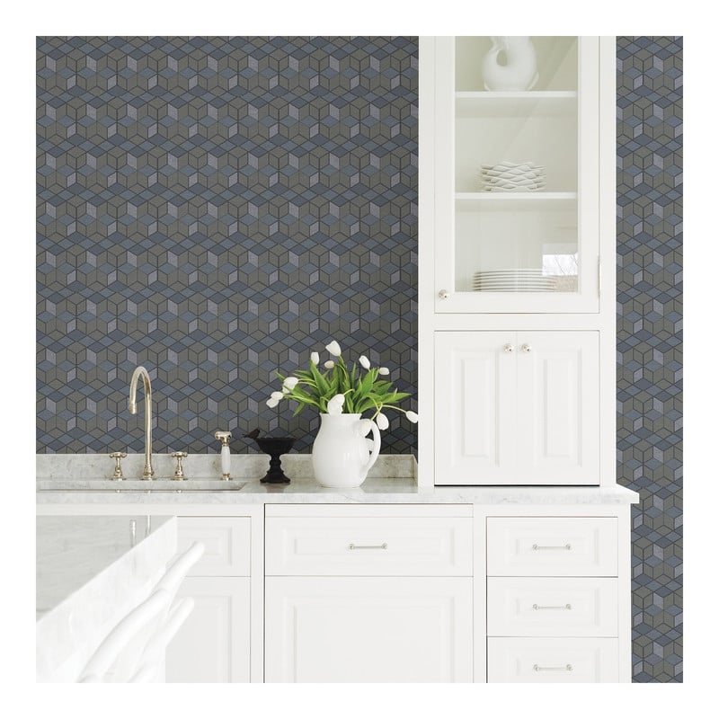 Advantage Joanne Taupe Blox Wallpaper - 21 x 396 x 0.025