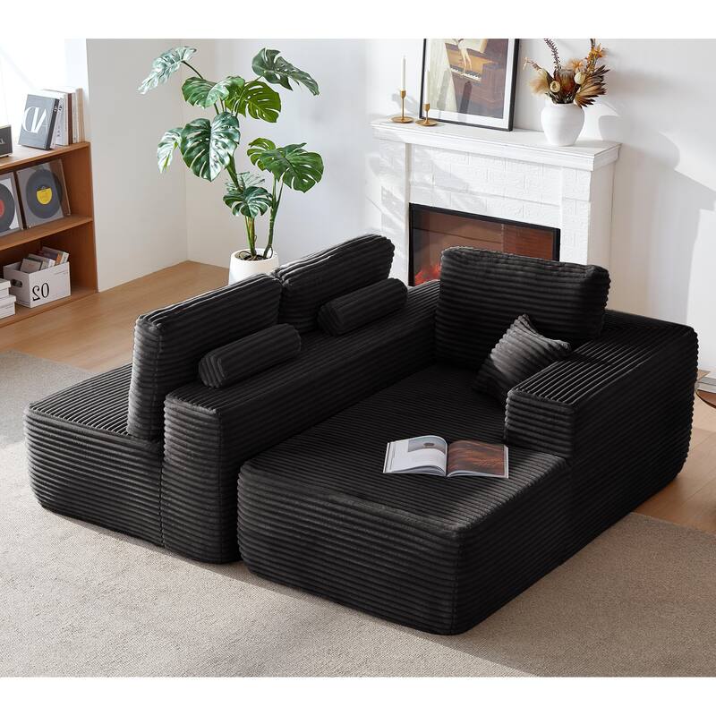 105" Cloud Sectional Couch with L-Shape Chaise,Modern Modular Sofa with Deep Seat, Upholstered Couches for Living Room