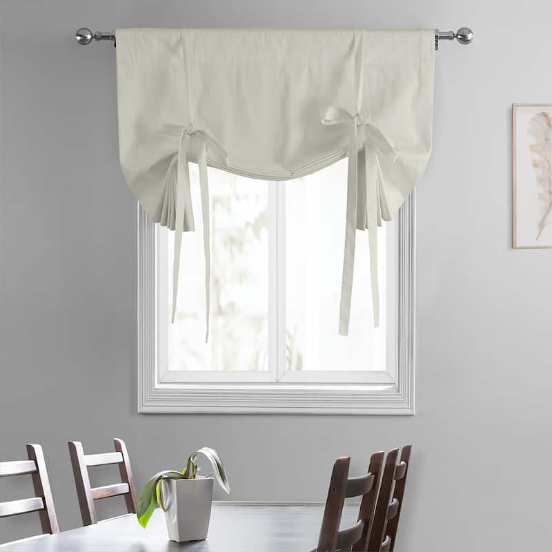 Exclusive Fabrics Solid Blackout Cotton Tie-Up Window Shade (1 Panel)