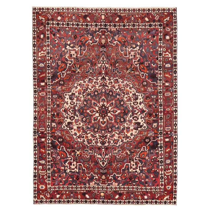 ECARPETGALLERY Hand-knotted Kayseri Vintage Dark Red Wool Rug - 6'9 x 9'1