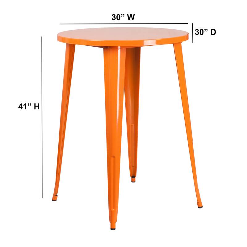 30'' Round Metal Indoor-Outdoor Bar Height Table
