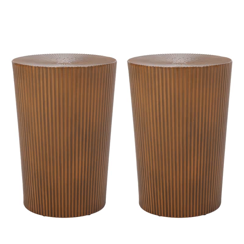 Langseth Iron Sunburst Side Tables (Set of 2) by Christopher Knight Home