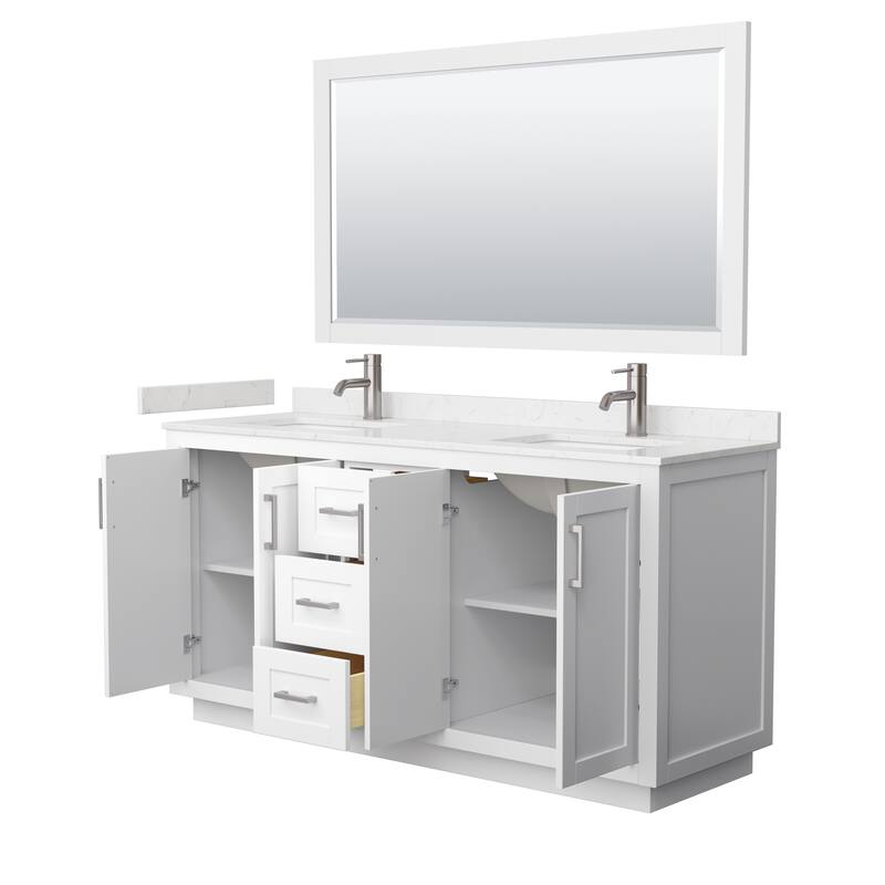 Miranda Bathroom Vanity Set, Cultured Marble Top, 58-Inch Mirror