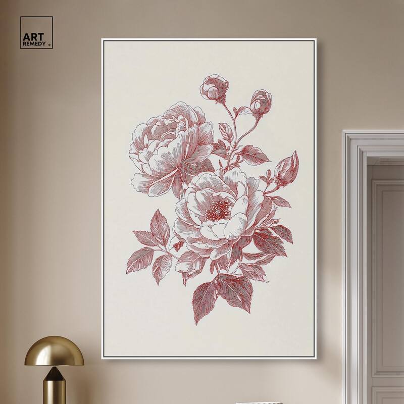 Breezy Red Pencil Blooms Canvas by Art Remedy