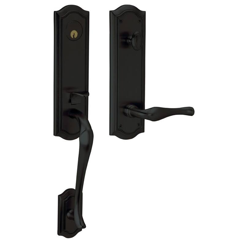 Baldwin Left Handed Bethpage Escutcheon Single Cylinder Handleset with - Satin Black