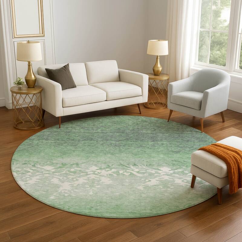 Premium Washable Super Soft Modern Ombre Mayfield Rug - Green - 8' x 8'