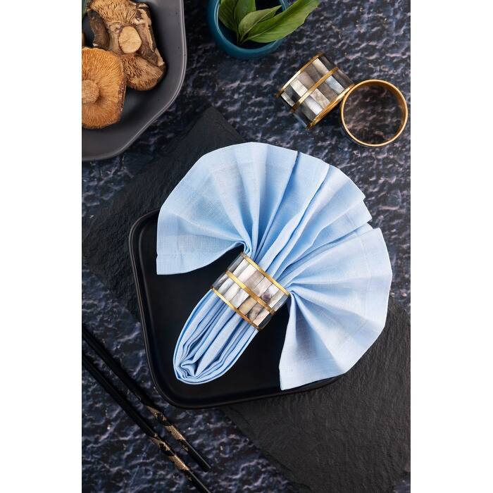 Primrose Black Pearl Napkin Rings, Set of 6 - Set of 6