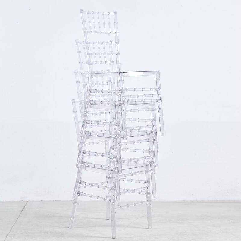 Transparent Plastic Parsons chair Set of 4 - 19.68" x 18.30"
