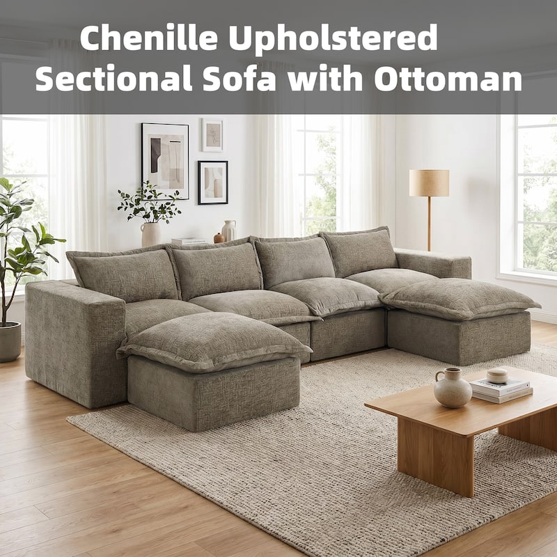 Comfy Cloud Couch Plush Modular Sectional Sofa For Living Room