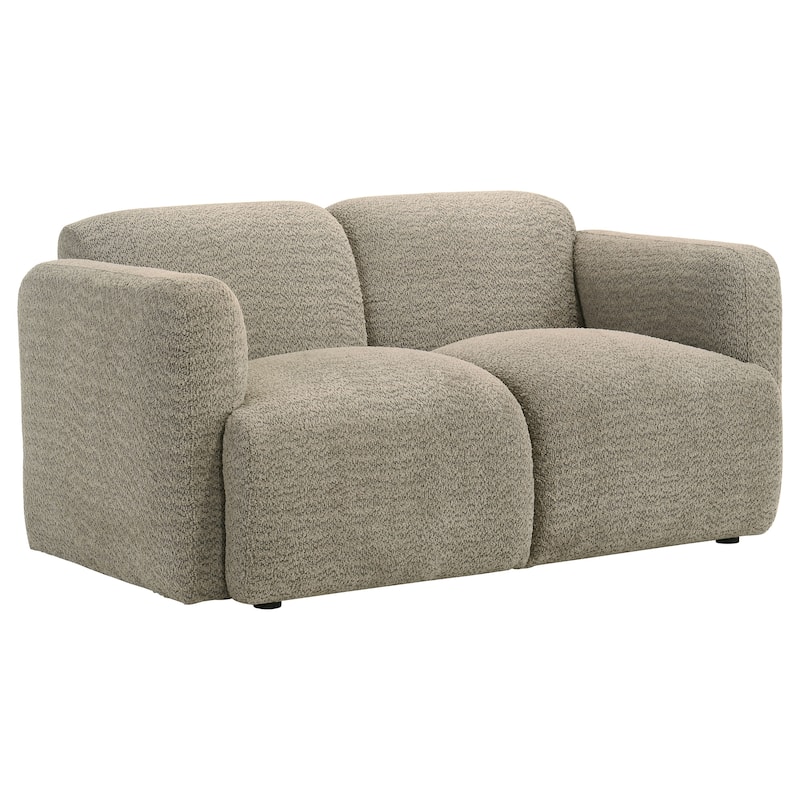 Dorset Fabric Upholstered Round Track Arm Loveseat - 60.25" x 36.75" x 29.25" - Brown
