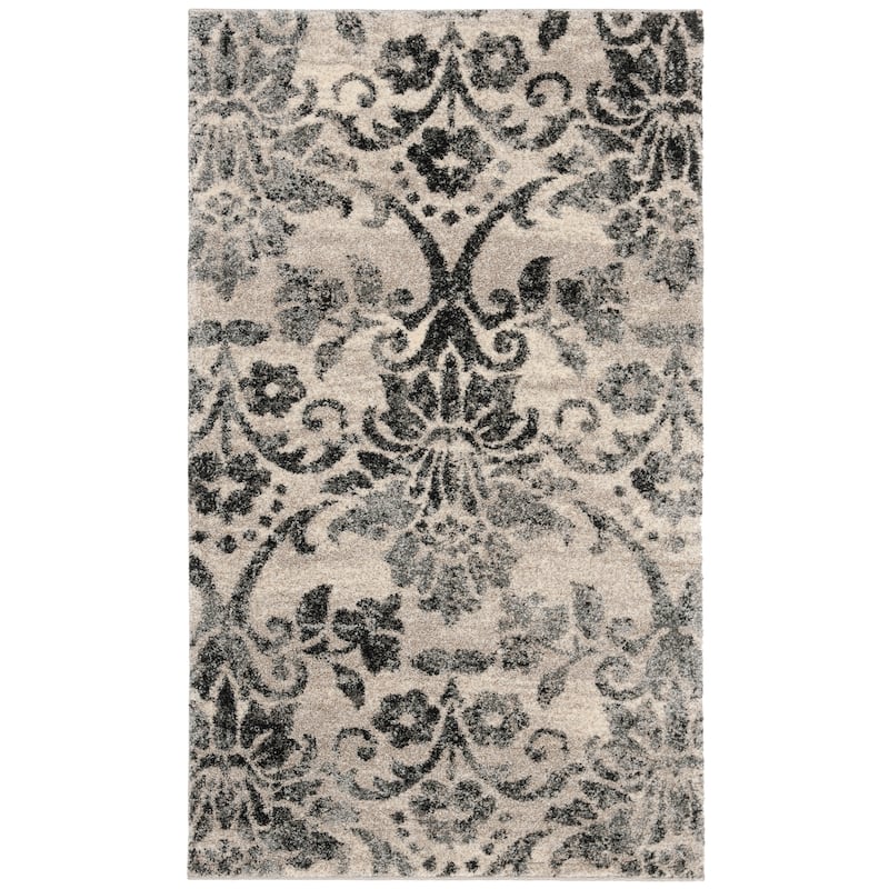 SAFAVIEH Retro Dayse Distressed Modern Abstract Rug - 3' x 5' - Cream/Grey