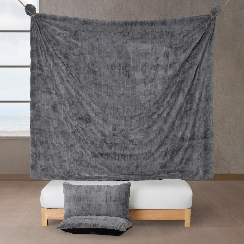 Chunky Bunny Crossing - Coma Inducer® Oversized Comforter Set - White Pepper Gray
