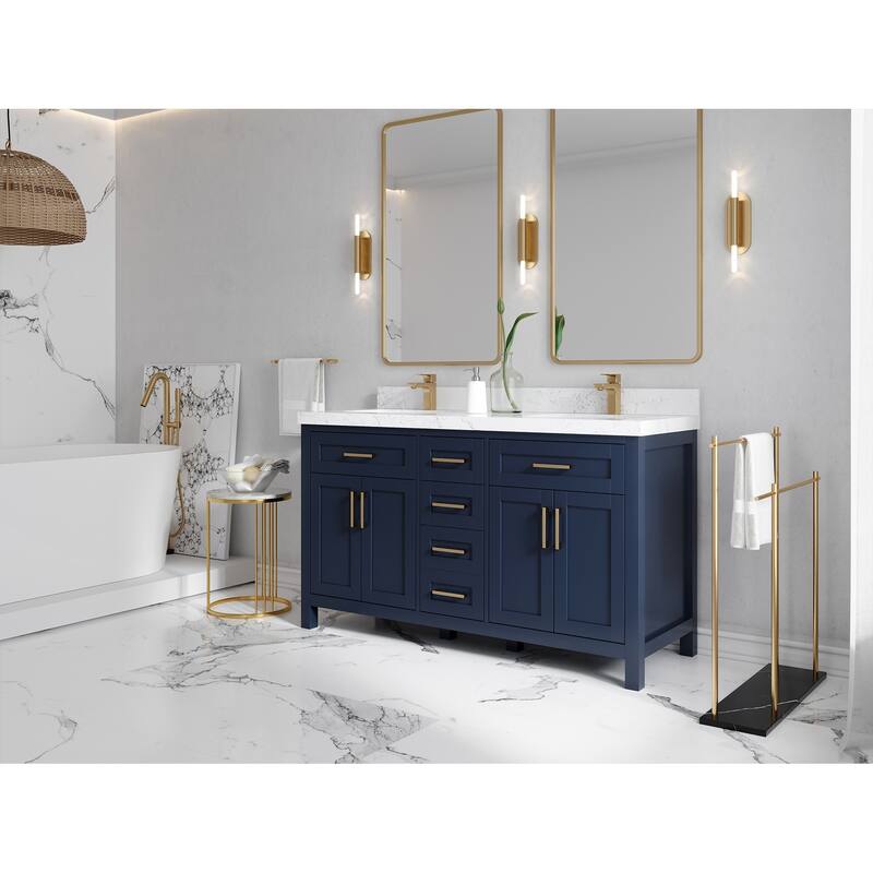 Willow Collections 60 in. W x 22 in. D Cambridge Double Sink Bathroom Vanity with Countertop