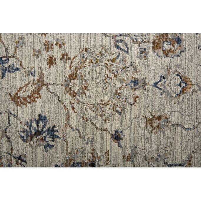 Xewa Power Loomed Distressed Floral Traditional Non Skid with Fringe Area Rug By HomeRoots
