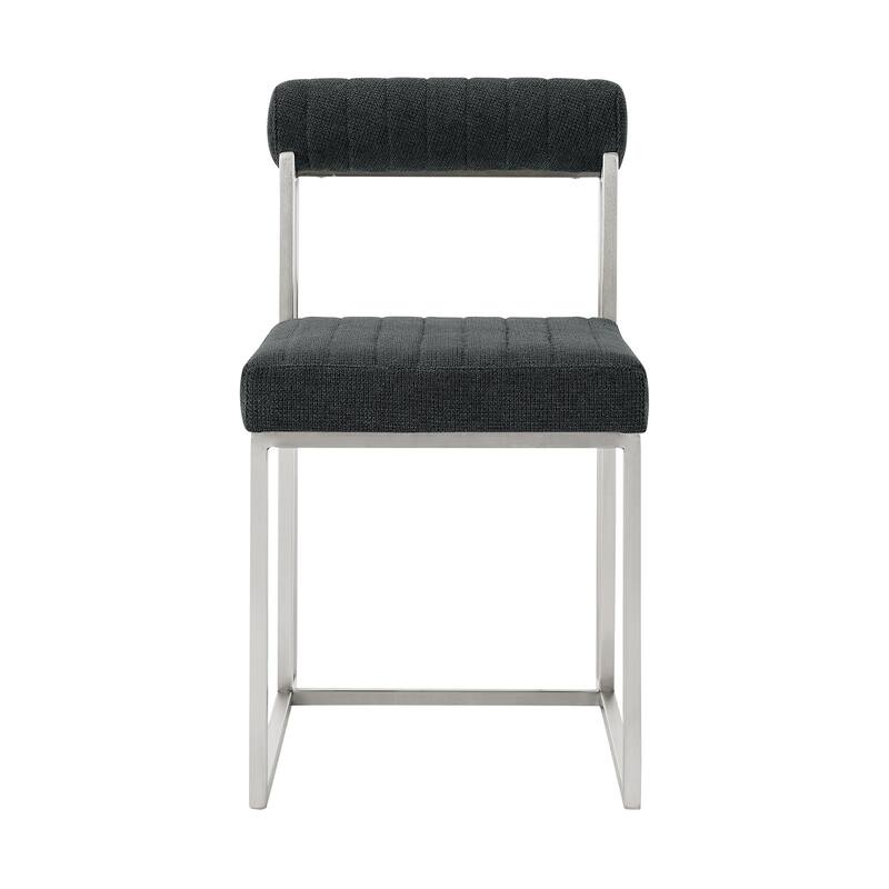 Kai Anastasia 5 Piece Rectangular Glass Dining Table Set with Metal Frame and Upholstered Chairs