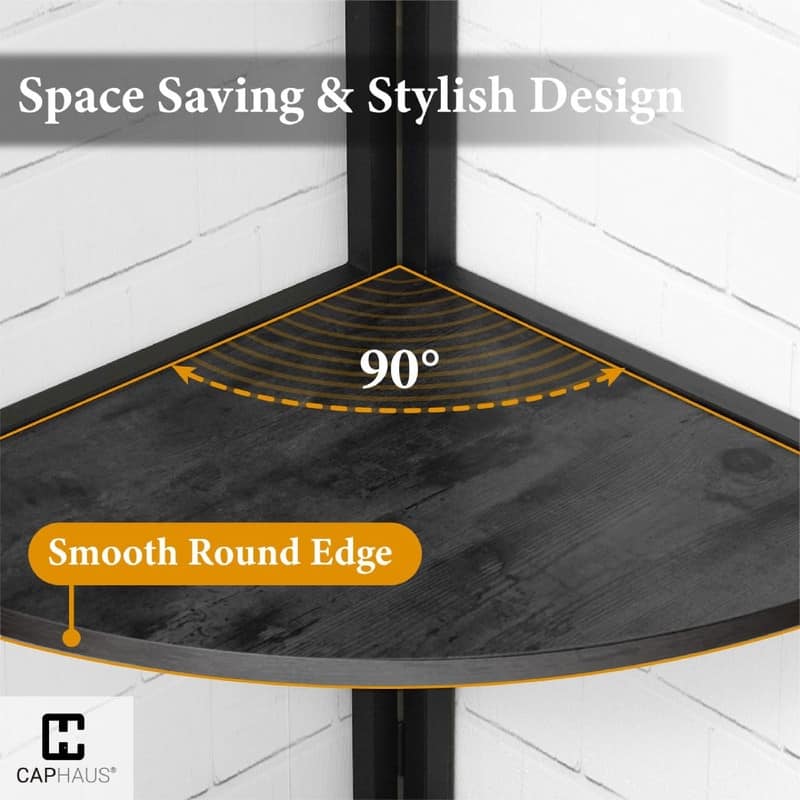 Corner Shelf Stand - 17.7"D x 17.7"W x 70"H