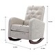 preview thumbnail 17 of 16, Polyester Upholstered High Back Mid-Century Modern Tufted Nursery Rocking Chair with Side Pocket