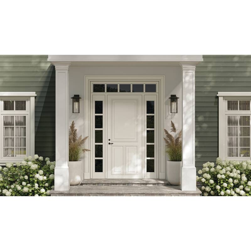 Kichler Lighting Capanna 1-Light Extra-Large Wall Light with Clear Water Glass in Textured Black