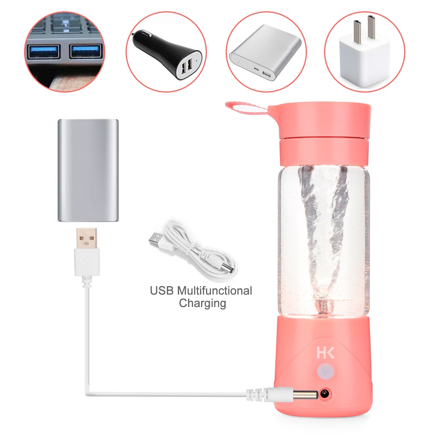 380ml USB Electric Fruit Juicer Handheld Smoothie Maker Blender Juice Cup -  Bed Bath & Beyond - 22547044