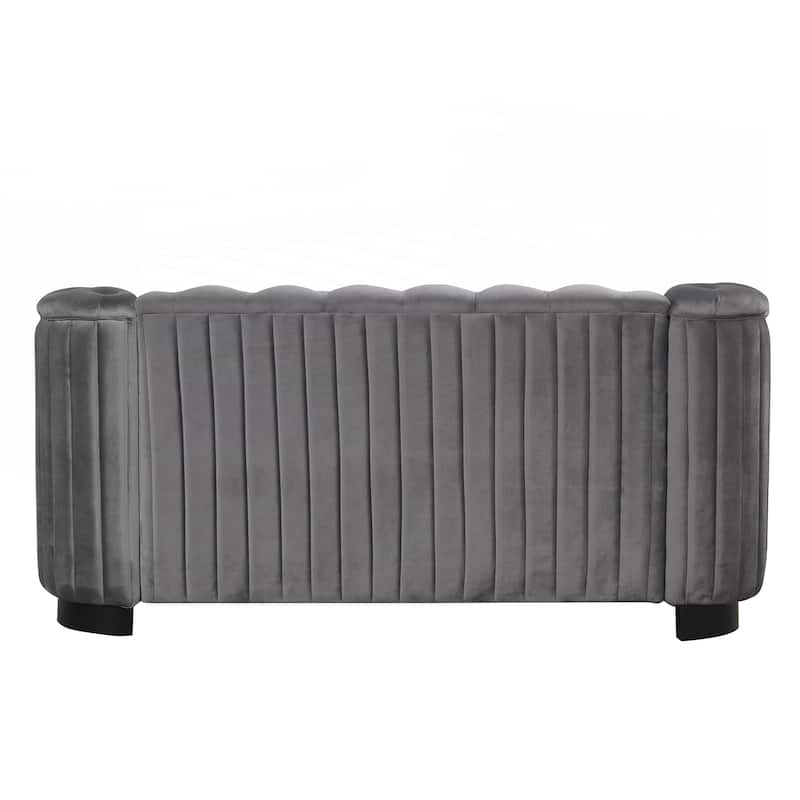 Velvet Upholstered Loveseat Sofa