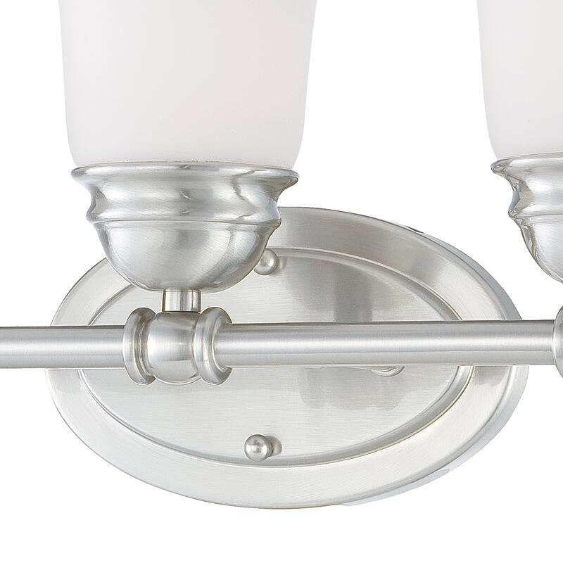 Elk Home Bella Brushed Nickel With White Glass 3 Light Vanity Light - Brushed Nickel