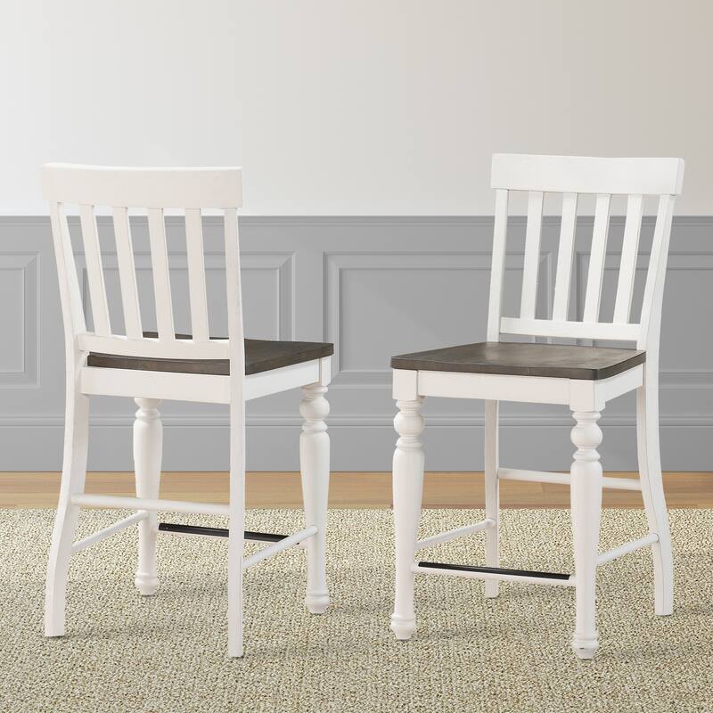 Steve Silver Jillian Farmhouse Two-Tone Counter Chairs, (Set of 2)