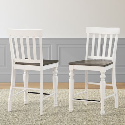 Steve Silver Jillian Farmhouse Two-Tone Counter Chairs, (Set of 2)