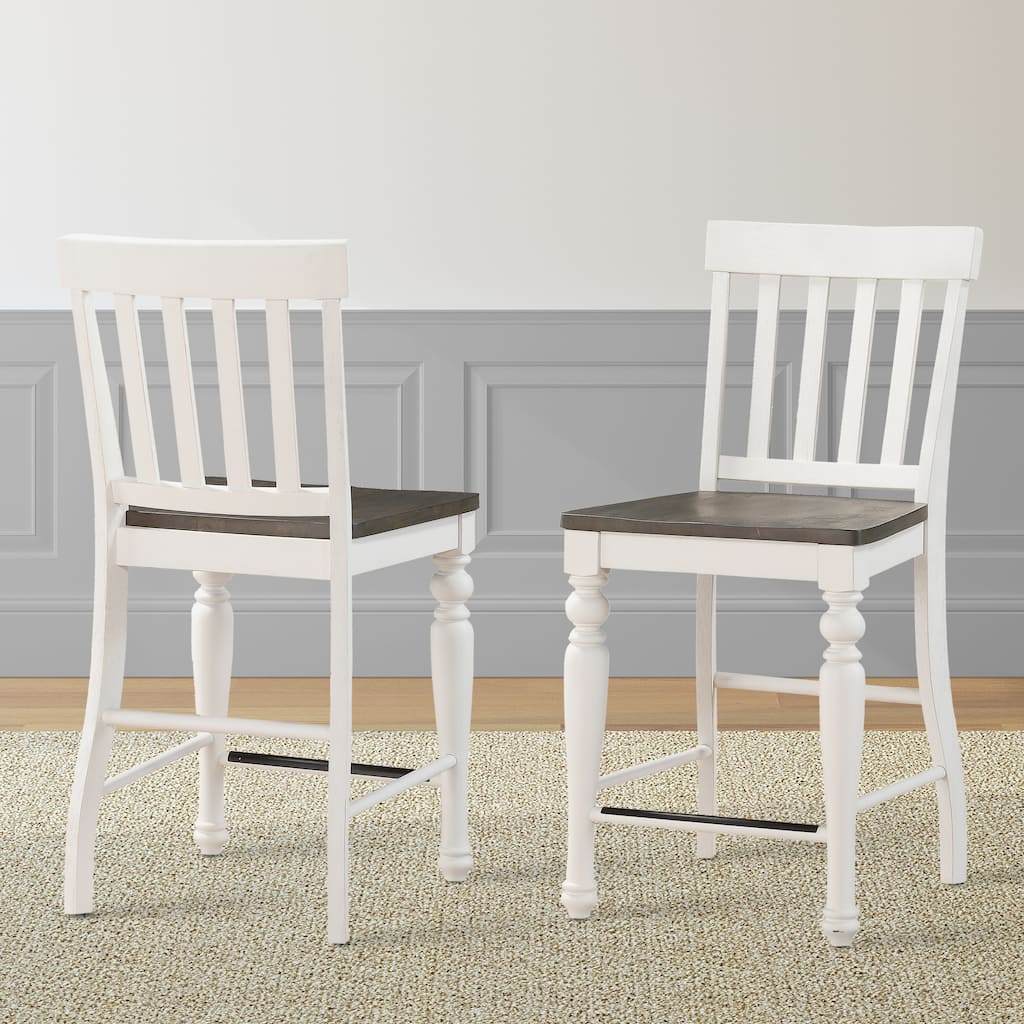 Steve Silver Jillian Farmhouse Two-Tone Counter Chairs, (Set of 2)