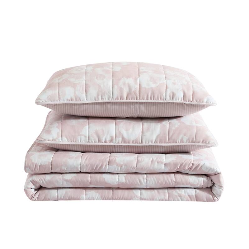 Kenneth Cole New York Madison Floral - Pink Quilt & Sham Set