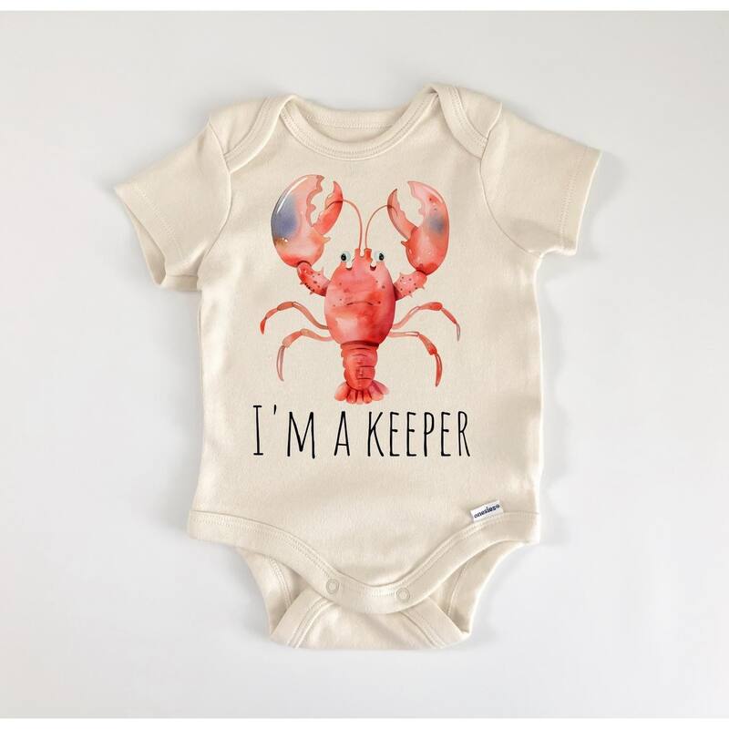 Lobster Seafood - Baby Boy Girl Clothes Infant Bodysuit Funny Cute Newborn - White - Newborn