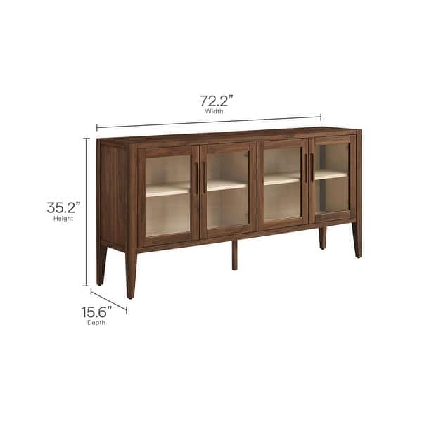 Nell 72" Glass Door Sideboard Storage Display Cabinet
