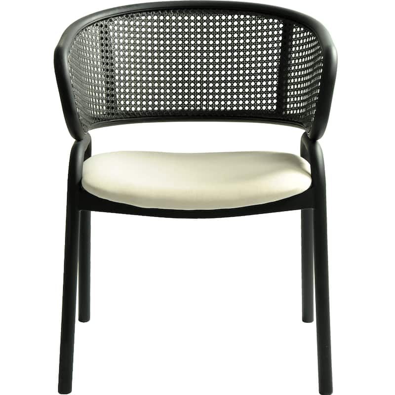 Ervilla Modern Upholstered Dining Chair with Cozy Armchair and Black Iron Legs for Dining Room Kitchen Patio