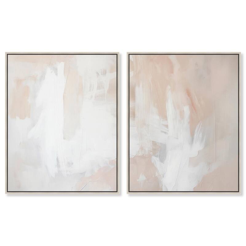Opalescent Hues I Canvas Set of 2 by Art Remedy - 30" x 36" - Silver