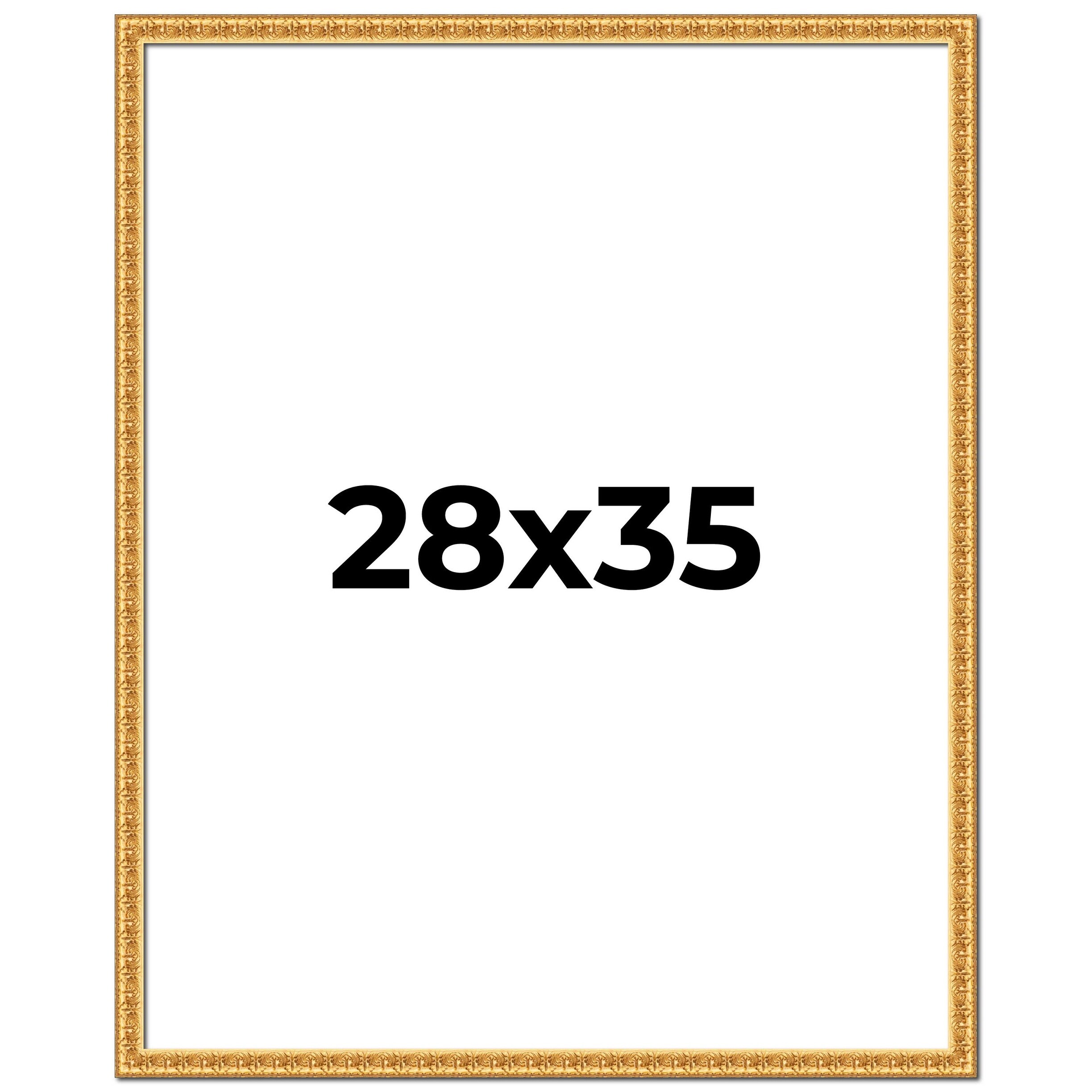 28x35 Frame Gold Real Wood Picture Frame Width 1 inches | Interior