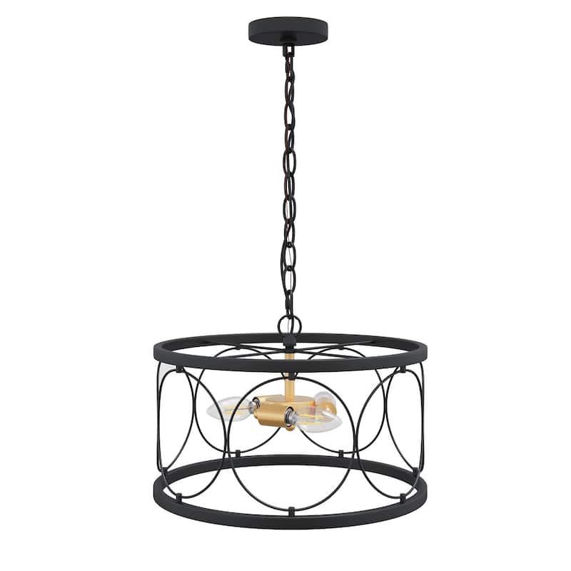Farmhouse Retro Metal Drum Pendant Light for Dining Room Living Room Kitchen Island