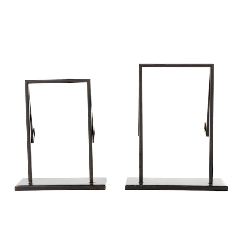 Metal Modern Abstract Easel - Set of 2 Black - Roche River Decor - 4"W x 9"L x 11"H