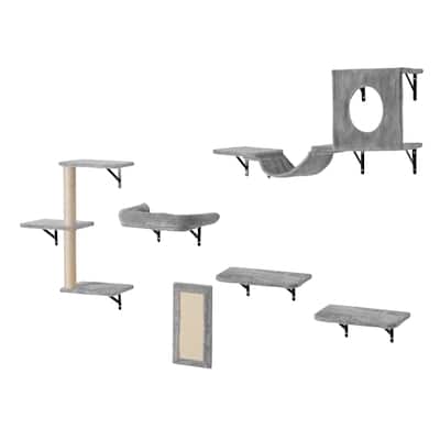 Wall Mounted Cat Shelves, Cat Wall Shelves and Perches with Jumping Boards, Hammock, Sofa, Cat Tree & Cat Grip