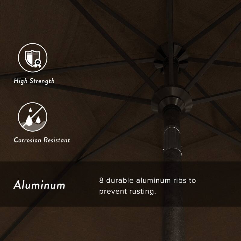 Pompano 9ft Crank Lift Push Button Tilt Round Patio Umbrella by Havenside Home, Base Not Included