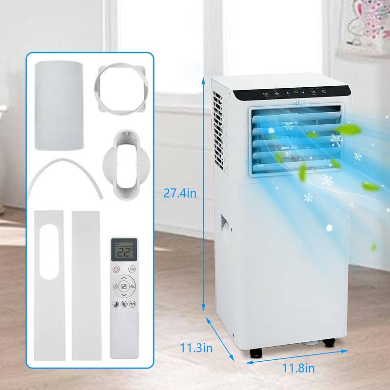 8000 Btus Air Conditioner with Cooling, Dehumidifier, Fan & Sleep Modes - N/A