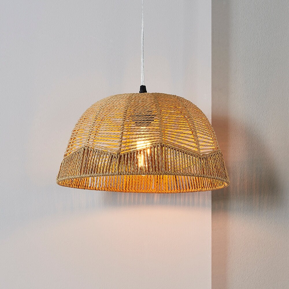 人気アイテムランキング(新品)  Rattan Brown Pendant Series Lighting Ceiling Cinkeda - Light 版画