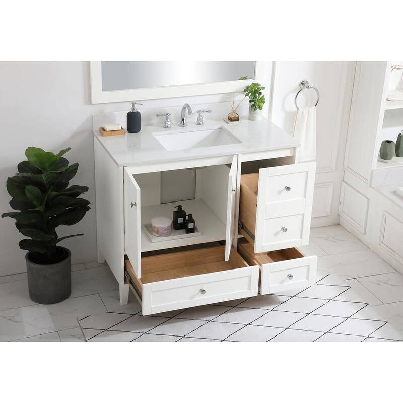 Elegant Lighting Sommerville 42" Free Standing Single Basin Vanity Set