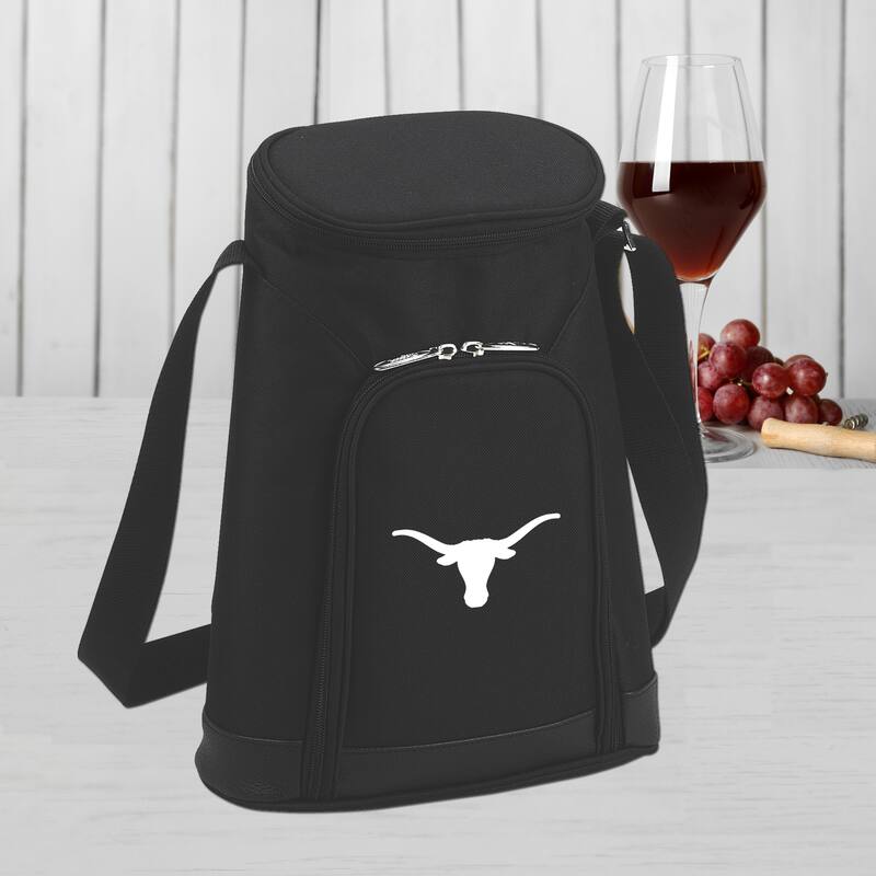 NCAA Texas University at Austin Longhorns Stylish 2 Bottle Insulated Wine Tote Bag with Cheese Board, Knife and Corkscrew