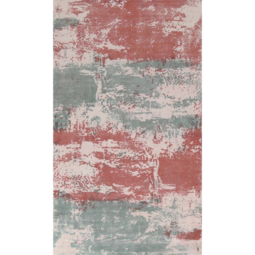 All-Over Abstract Contemporary Foyer Rug Handmade Wool Carpet - 3'3"x 6'3"